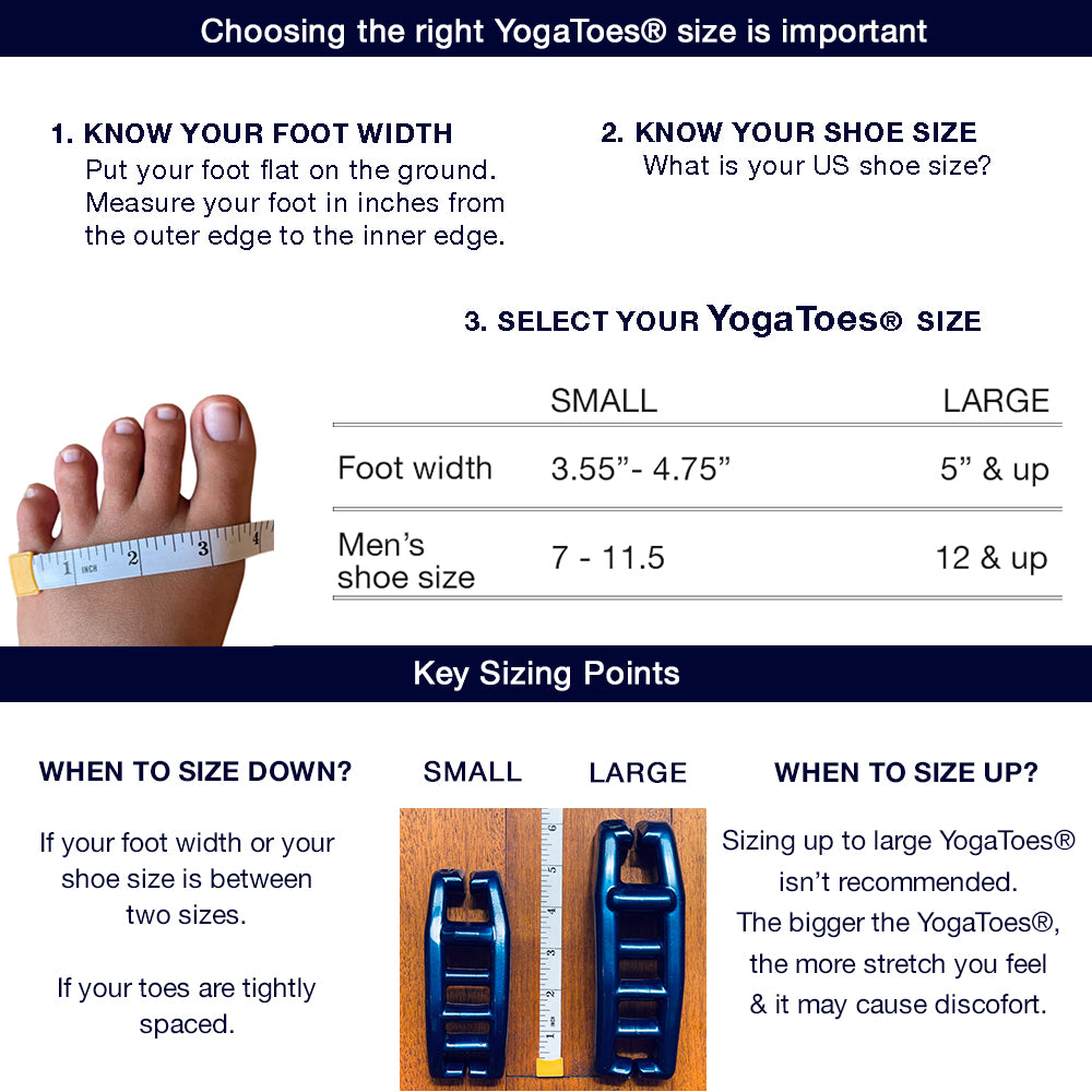 Original Yoga Toes for Men: Gel Toe Separators and Toe Stretchers in  Metallic Blue. Stop Foot Pain and Boost Athletic Performance! Fits Men's US  Shoe Sizes 10.5 and Below (Small) Small (Pa 
